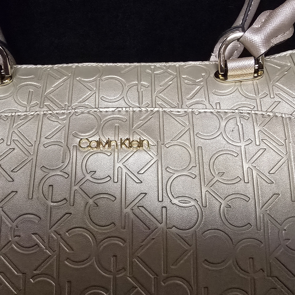 Calvin Klein Gold Embossed Tote Bag - Picture 3 of 7